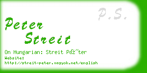 peter streit business card